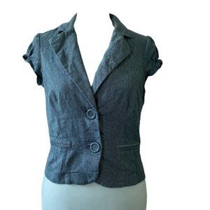 Gray Short Sleeve Blazer Jacket